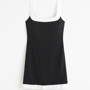 Linen-Blend Wide Strap Mini Dress NWT